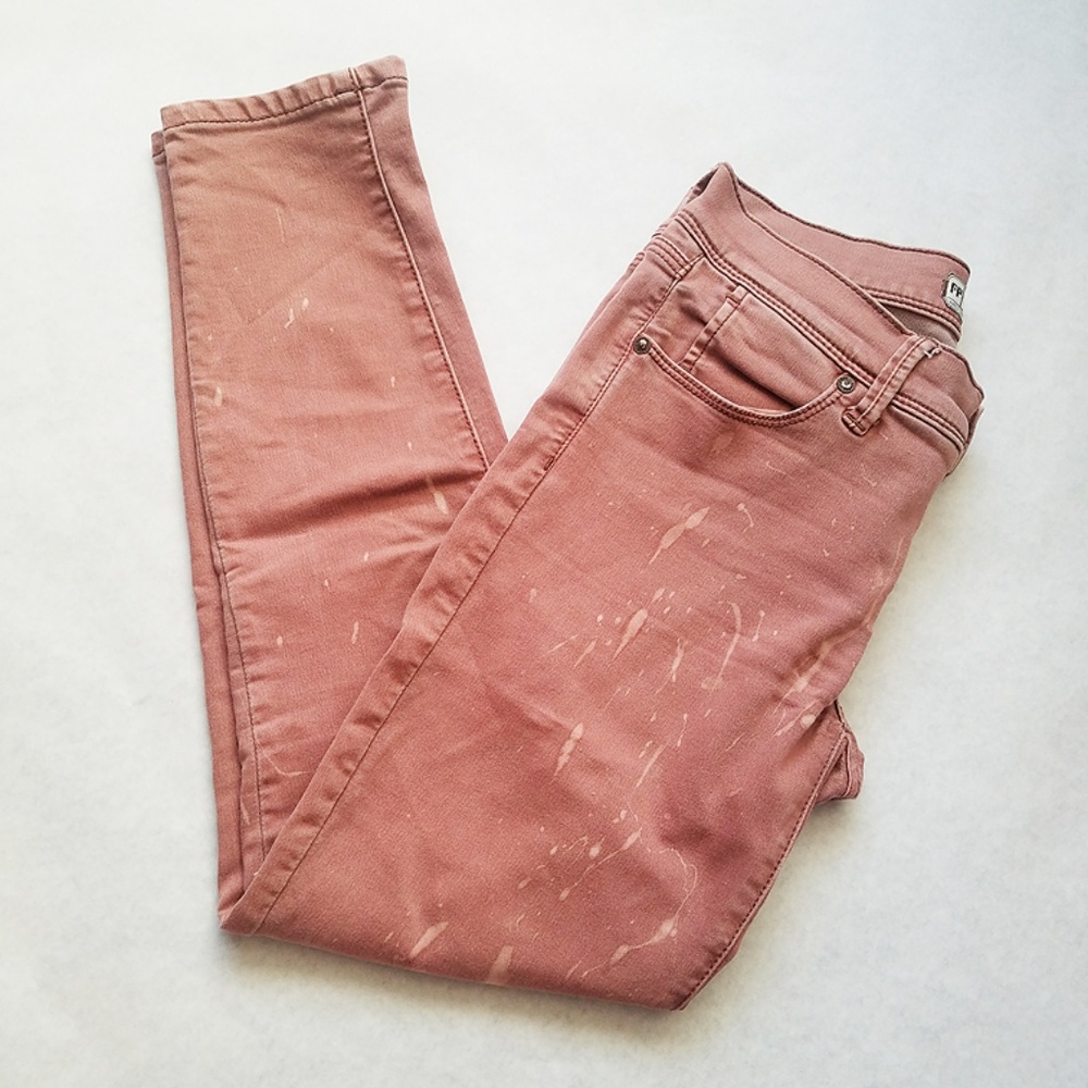 Free People Splatter Jeans Pink Size 27 - Picture 3 of 5